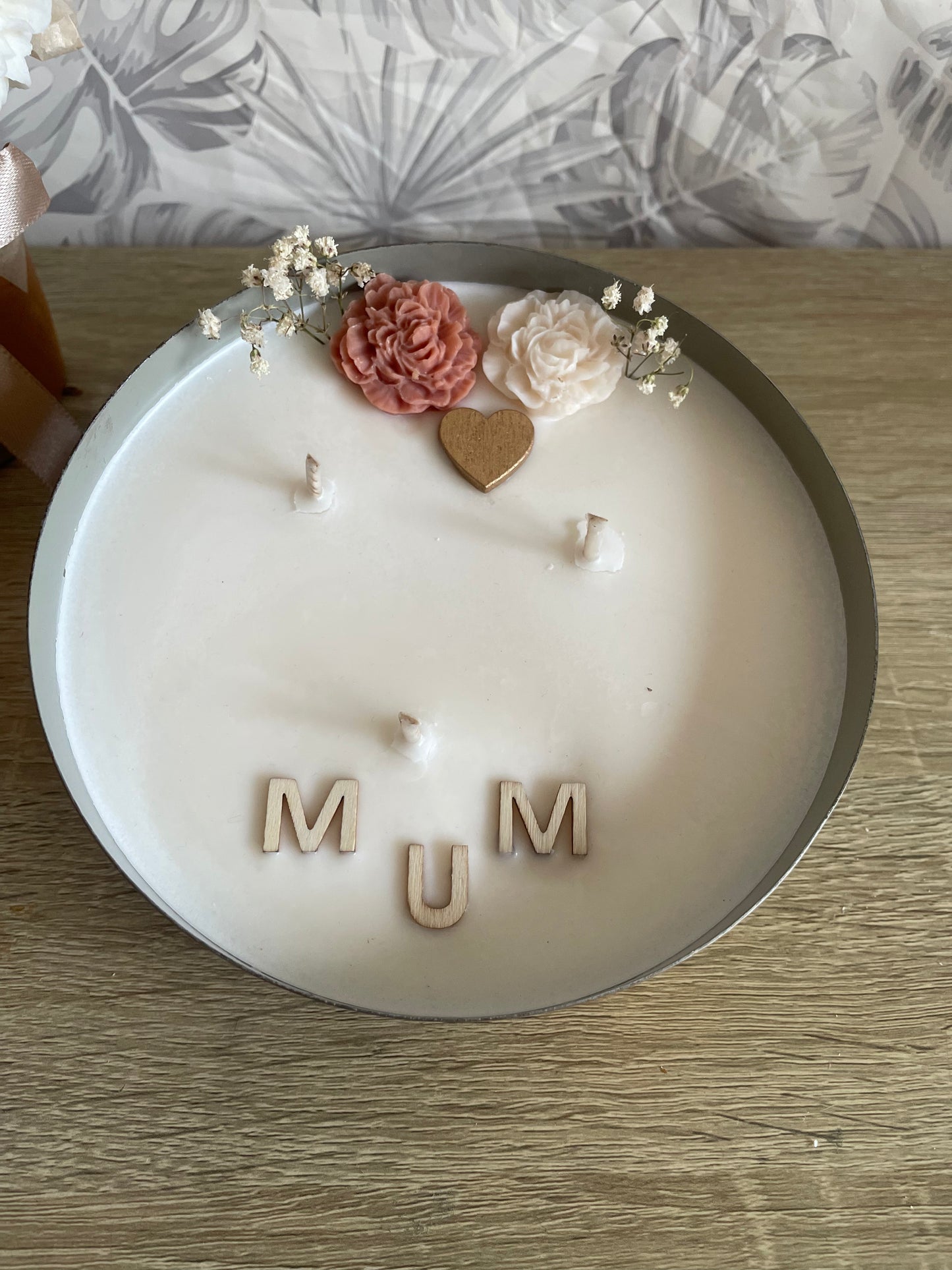 Bougie MUM fleurie